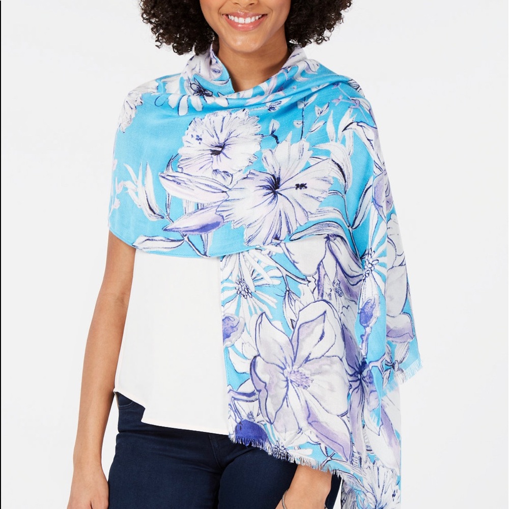 INC Sketched Flowers Pashina Wrap